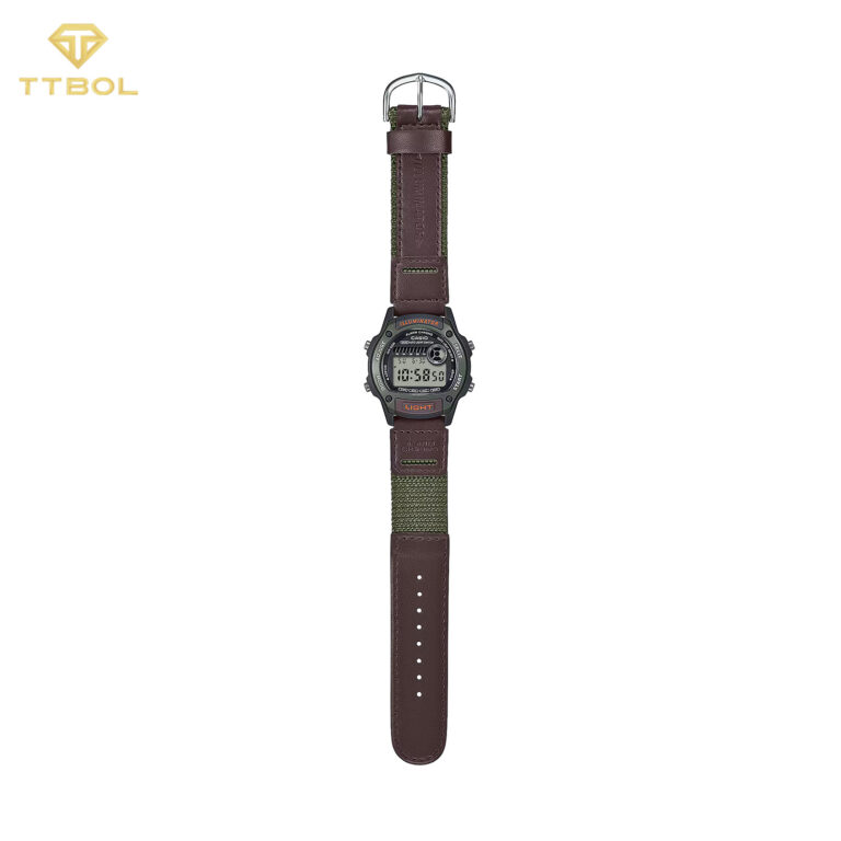 ساعت مچی مردانه کاسیو بند برزنتی سبز CASIO W-220HF-3AV