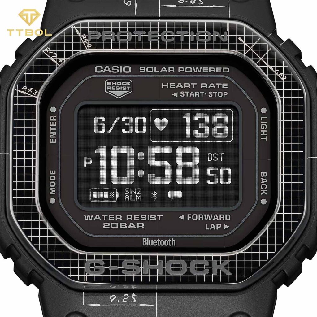 ساعت مچی مردانه کاسیو جیشاک با سنسور ضربان قلب CASIO G-SHOCK DW-H5600EX-1
