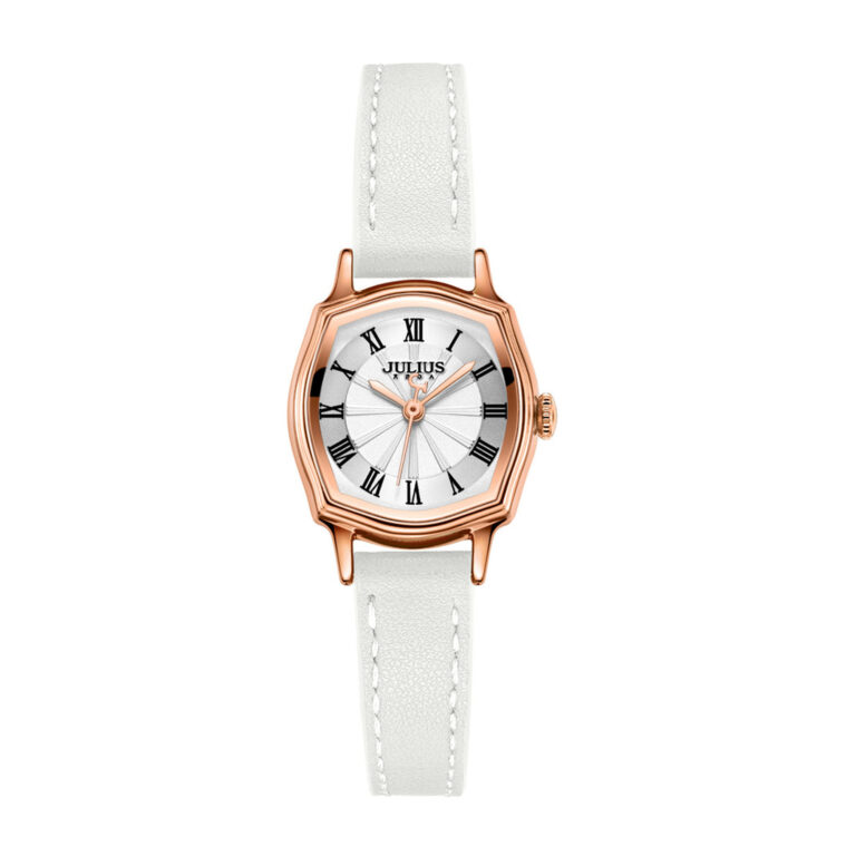 ساعت مچی زنانه جولیوس بند چرم سفید JULIUS JA-1446A