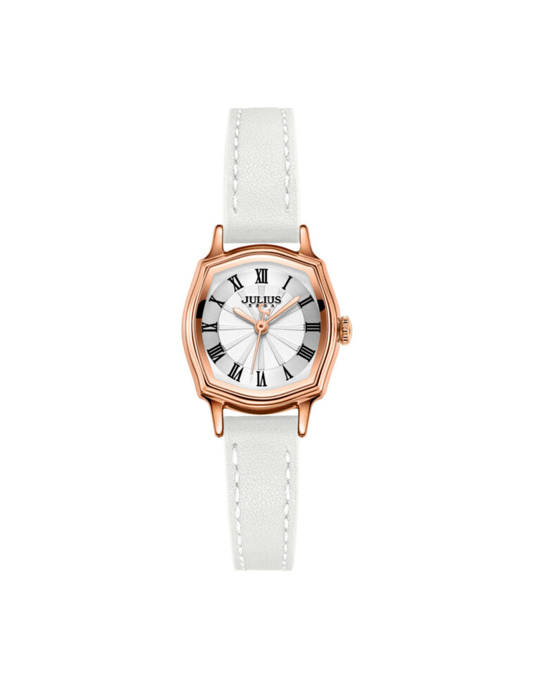 ساعت مچی زنانه جولیوس بند چرم سفید JULIUS JA-1446A