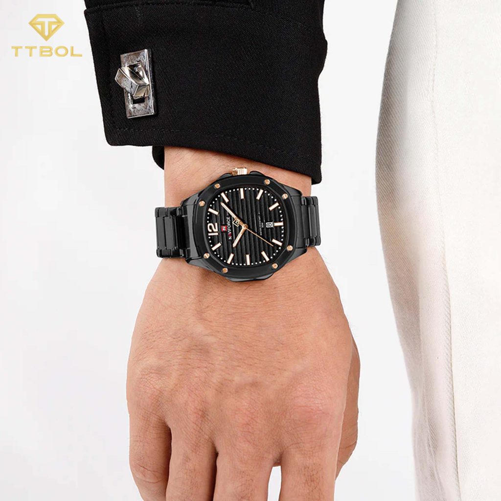 ساعت مچی مردانه ناوی فورس بند استیل NAVIFORCE NF9243S B/B