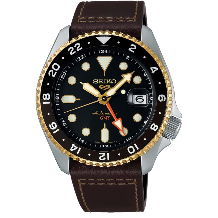 ساعت مچی اتوماتیک مردانه سیکو جی ام تی بند چرم SEIKO 5 SSK036K1