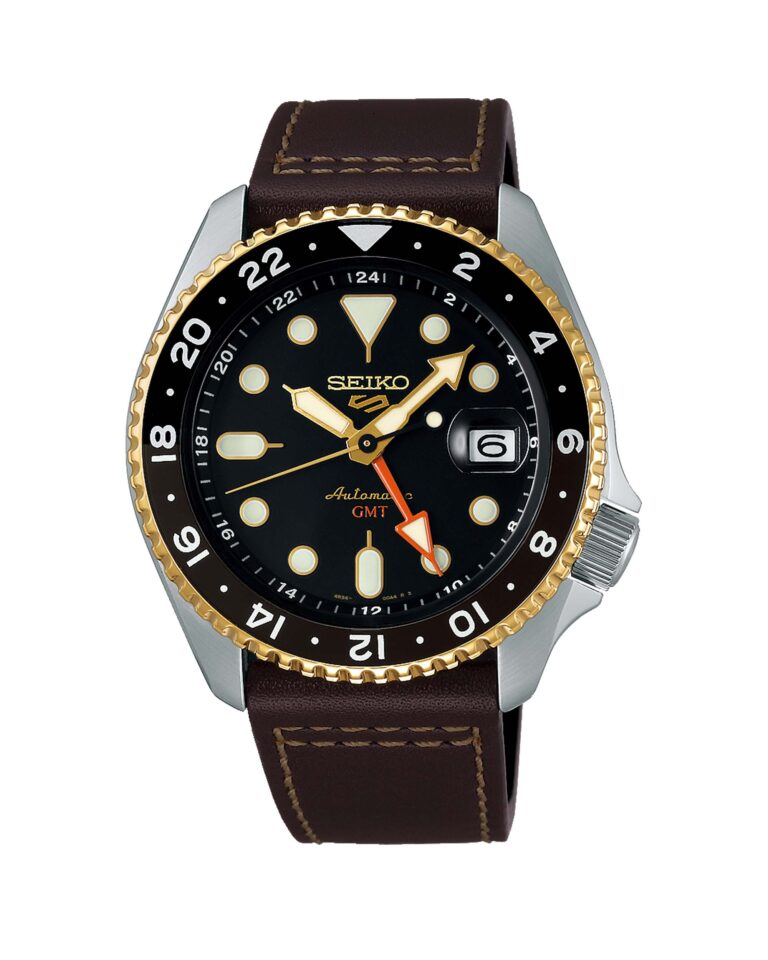 ساعت مچی اتوماتیک مردانه سیکو جی ام تی بند چرم SEIKO 5 SSK036K1