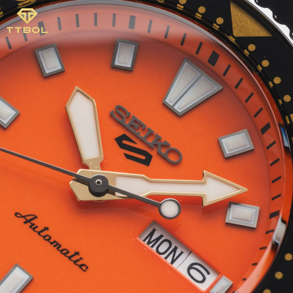 ساعت مچی اتوماتیک مردانه سیکو صفحه نارنجی SEIKO 5 SRPL89K1