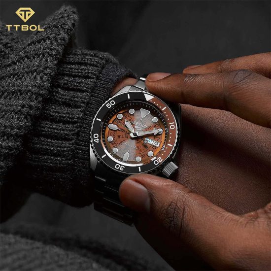 ساعت مچی اتوماتیک مردانه سیکو صفحه قهوه ای SEIKO 5 SRPJ47K1