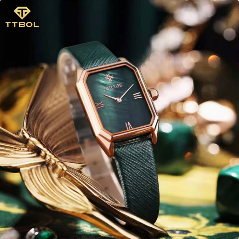 ساعت مچی زنانه جولیوس بند چرم سبز JULIUS JA-1275B