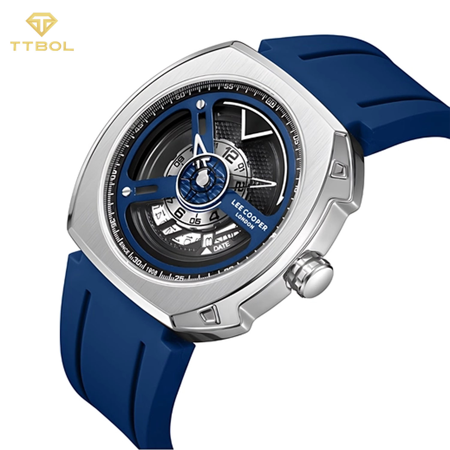 ساعت مچی مردانه لی کوپر بند رابر آبی LEE COOPER LC08245.399