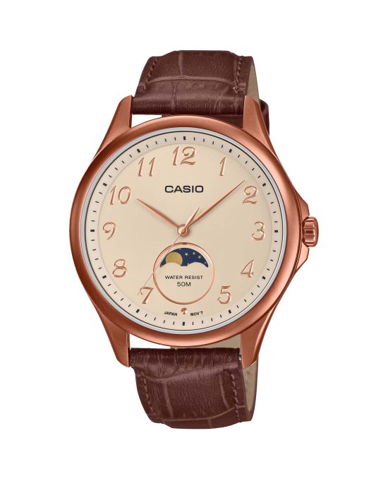 ساعت مچی مردانه کاسیو با بند چرم طبیعی CASIO MTP-M110RL-5AV