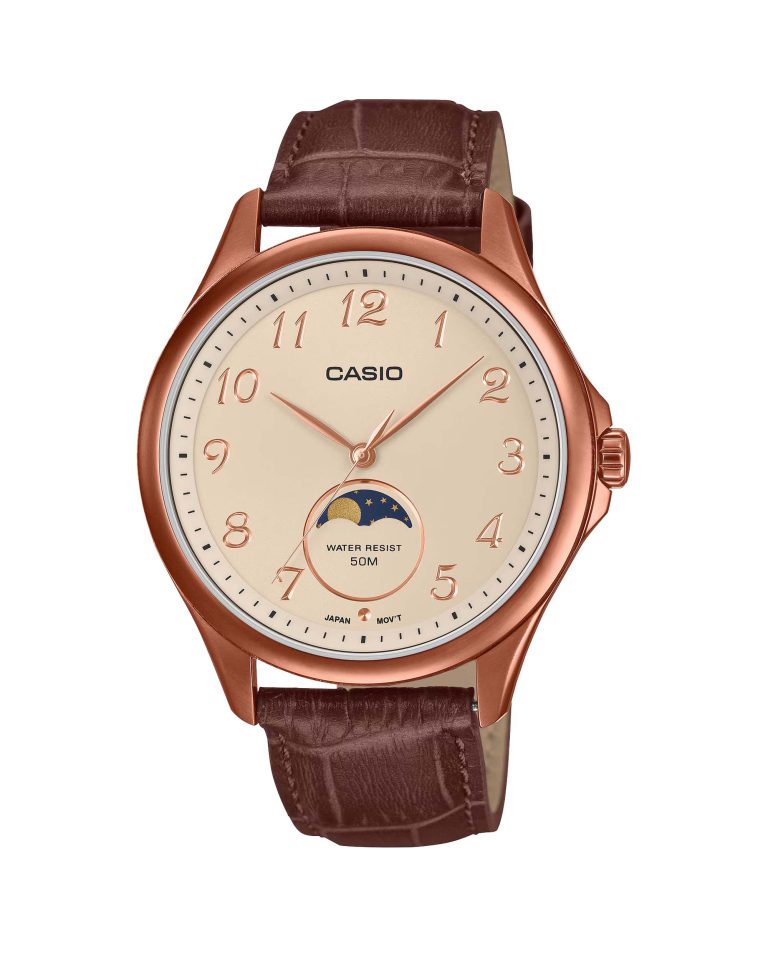 ساعت مچی مردانه کاسیو با بند چرم طبیعی CASIO MTP-M110RL-5AV