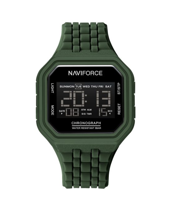 ساعت مچی مردانه ناوی فورس دیجیتالی چهارگوش NAVIFORCE NF7116 GN/GN