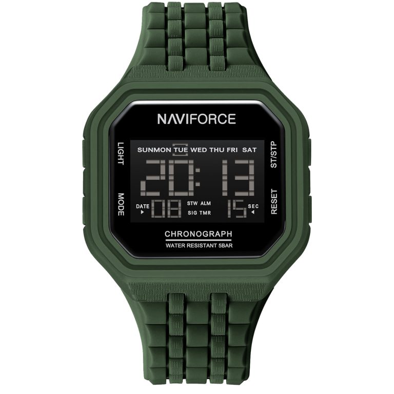 ساعت مچی مردانه ناوی فورس دیجیتالی چهارگوش NAVIFORCE NF7116 GN/GN