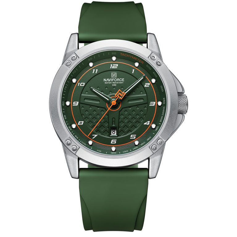 ساعت مچی مردانه ناوی فورس بند سیلیکونی NAVIFORCE NF8031 S/GN/GN