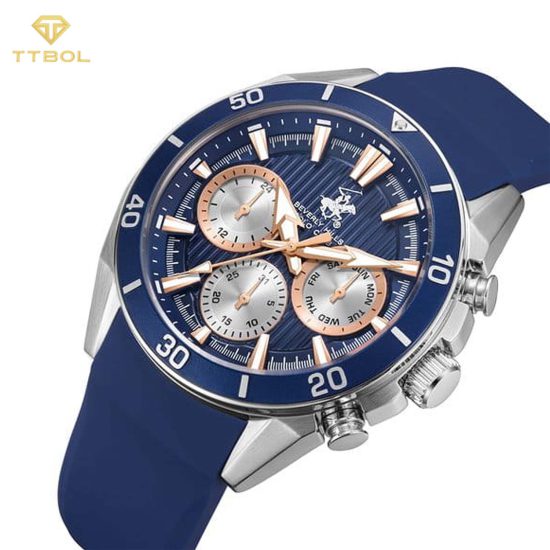 ساعت مچی مردانه بورلی هیلز پولو کلاب بند رابر BEVERLY HILLS POLO CLUB BP3730X.399