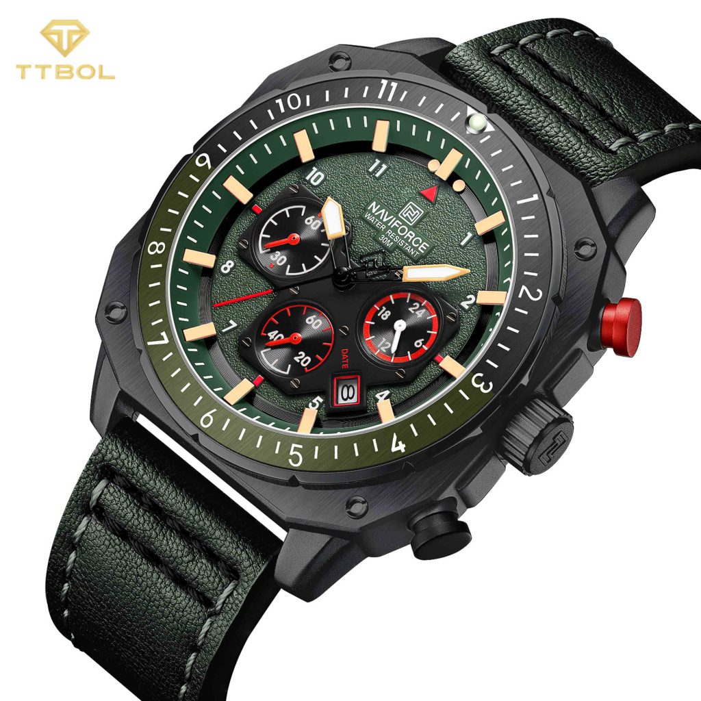 ساعت مچی مردانه ناوی فورس اورجینال NAVIFORCE NF8057 B/GN/GN