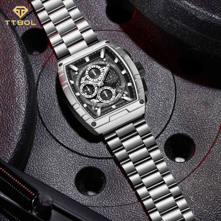 ساعت مچی مردانه ناوی فورس چهارگوش کرنوگراف NAVIFORCE NF8066 S/B/S