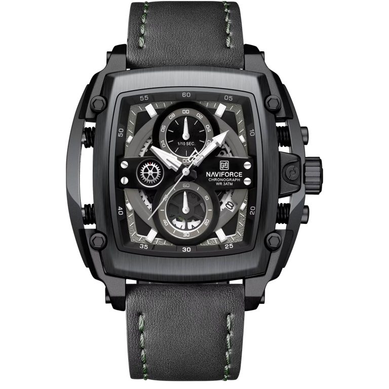 ساعت مچی مردانه ناوی فورس بند چرم سه موتوره NAVIFORCE NF8067 B/B/B
