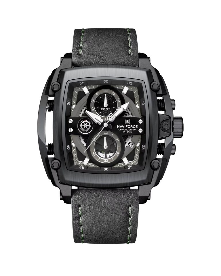 ساعت مچی مردانه ناوی فورس بند چرم سه موتوره NAVIFORCE NF8067 B/B/B