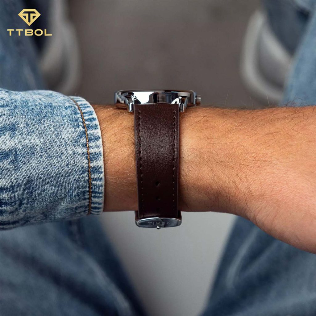 ساعت مچی مردانه تایمکس بند قهوه ای TIMEX TW2Y12600