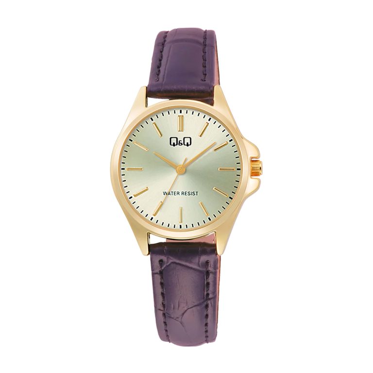 ساعت مچی زنانه کیو اند کیو بند چرم اورجینال Q&Q C37A-009PY