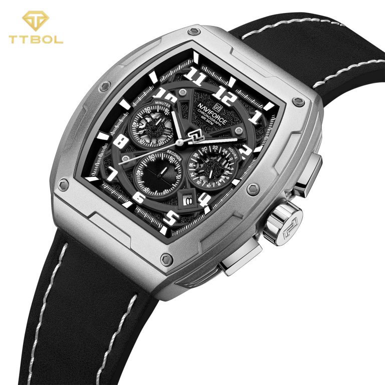 ساعت مچی مردانه ناوی فورس چهارگوش NAVIFORCE NF8053 S/W/B