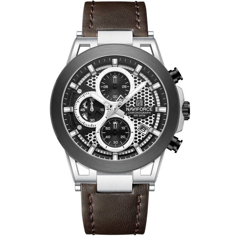 ساعت مچی مردانه ناوی فورس بند قهوه ای NAVIFORCE NF8073 S/W/D.BN