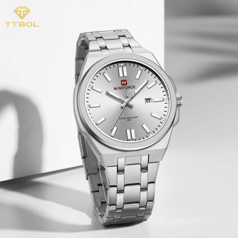 ساعت مچی مردانه ناوی فورس بند استیل NAVIFORCE NF9226 S/W/S