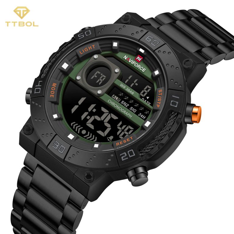 ساعت مچی مردانه ناوی فورس دیجیتالی NAVIFORCE NF9241S B/GN/B