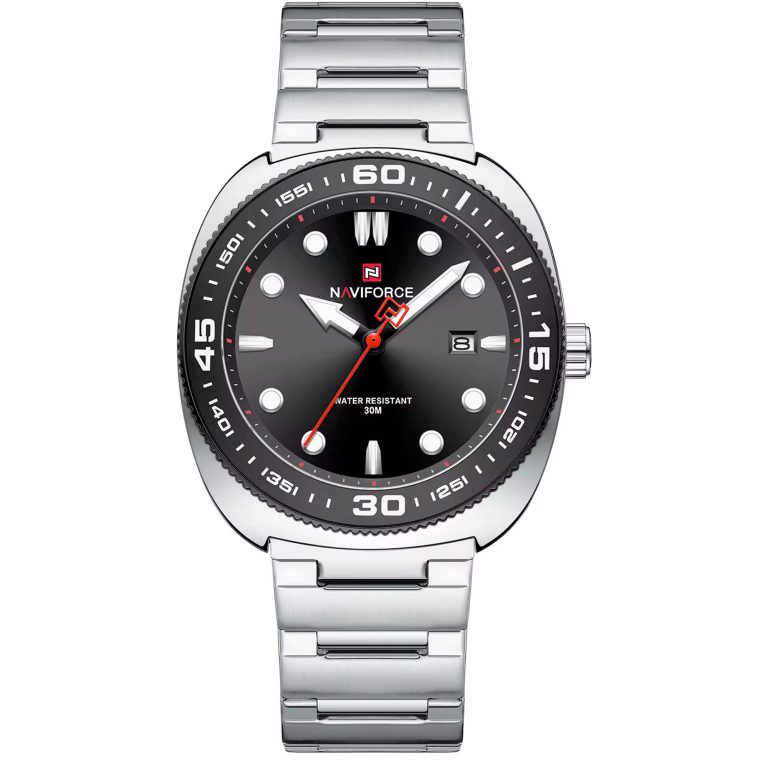 ساعت مچی مردانه ناوی فورس بند استیل تک موتوره NAVIFORCE NF9250 S/B/S