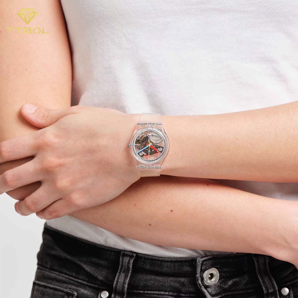 ساعت مچی سواچ بند شفاف SWATCH SO28K100-S06