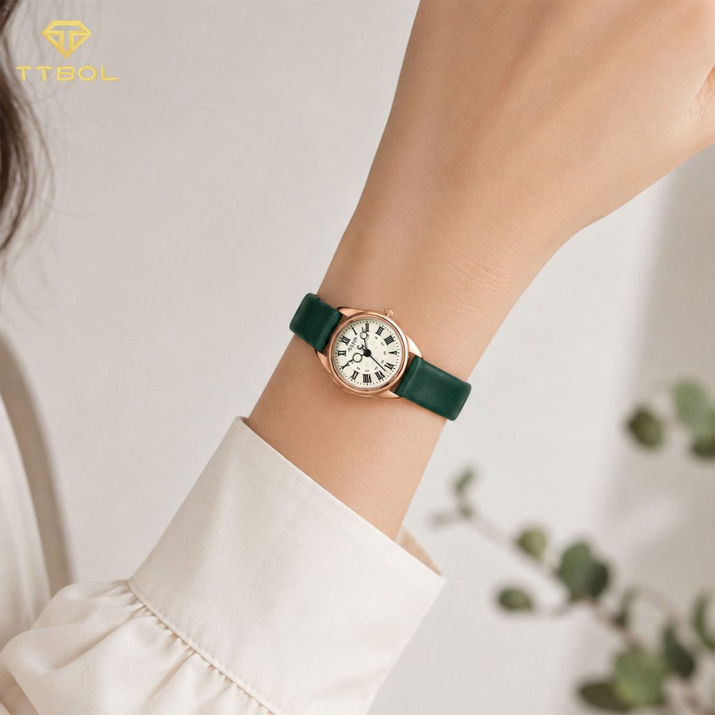 ساعت مچی زنانه جولیوس بند چرم سبز JA-1402C