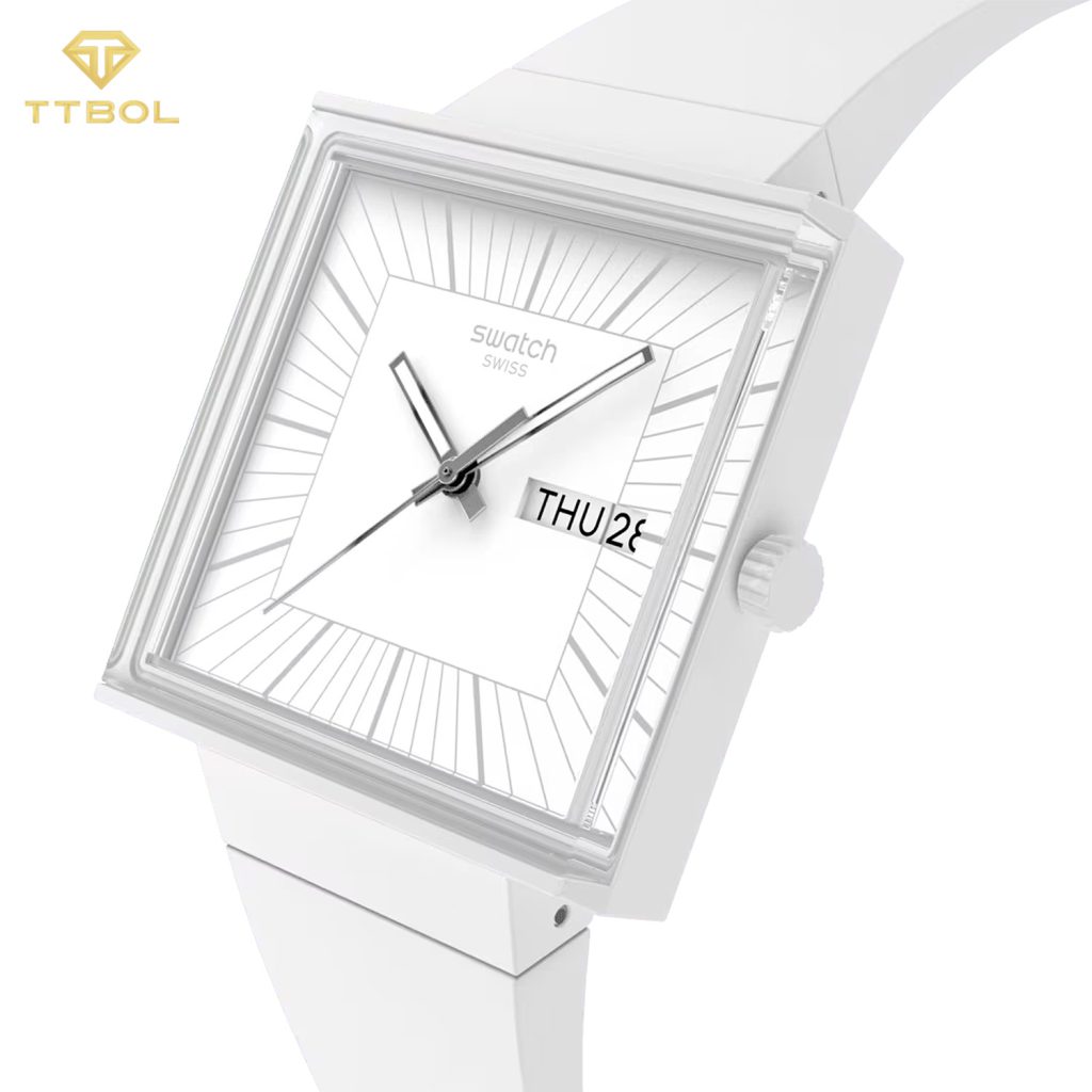 ساعت مچی سواچ صفحه مربعی SWATCH SO34W700