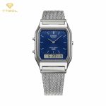 جزئیات صفحه آبی و نمایشگر دیجیتال ساعت مردانه کاسیو CASIO AQ-230EM-2A