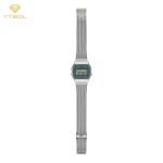 نمایش قفل و بند فلزی قابل تنظیم ساعت مردانه کاسیو A158WEM-3.