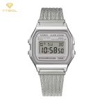 ساعت مچی مردانه کاسیو CASIO A158WEM-7 با بند استیل نقرهای و صفحه دیجیتال