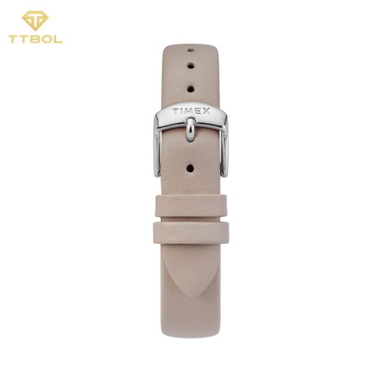 ساعت زنانه تایمکس TW2T35900 با بند چرم کرم و قفل سگکی