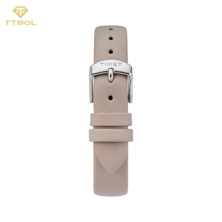 ساعت زنانه تایمکس TW2T35900 با بند چرم کرم و قفل سگکی