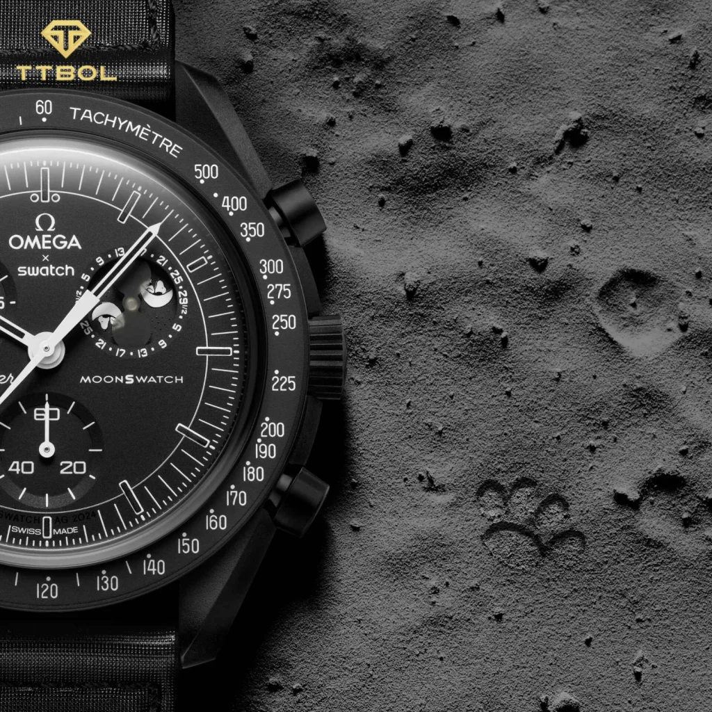 ساعت مچی امگا سواچ MISSION TO THE MOONPHASE NEW MOON OMEGA SWATCH MOONSWATCH SO33B700 - Image 3
