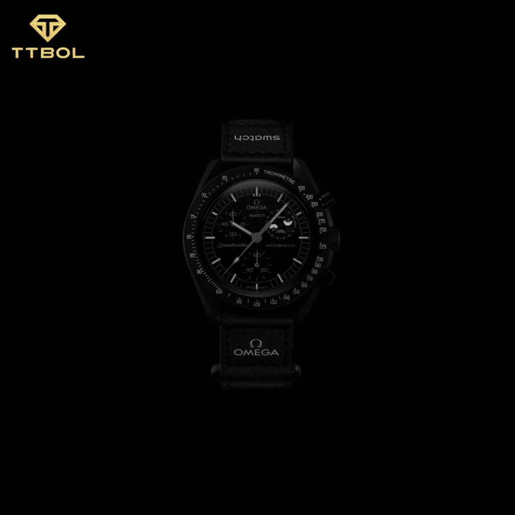 ساعت مچی امگا سواچ MISSION TO THE MOONPHASE NEW MOON OMEGA SWATCH MOONSWATCH SO33B700 - Image 6