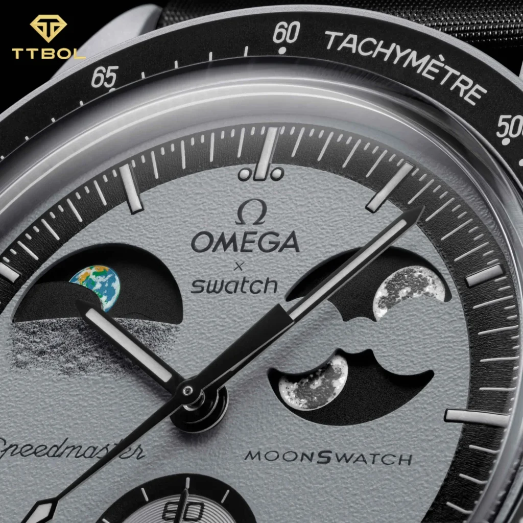 ساعت مچی امگا سواچ MISSION TO EARTHPHASE OMEGA SWATCH MOONSWATCH SO33M700 - Image 3