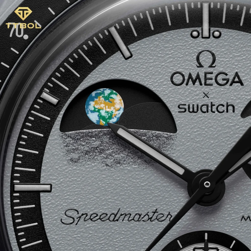 ساعت مچی امگا سواچ MISSION TO EARTHPHASE OMEGA SWATCH MOONSWATCH SO33M700 - Image 4