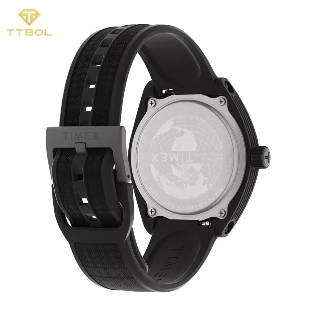 ساعت مچی مردانه تایمکس مدل TW2W42300 Trend Urban Pop با صفحه مشکی و نشانگرهای آبی