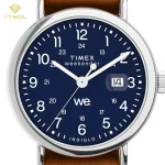 ساعت مچی مردانه تایمکس مدل TW2W86800 Weekender با صفحه سرمهای و بند چرمی قهوهای