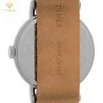 ساعت مچی مردانه تایمکس مدل TW2W86800 Weekender با صفحه سرمهای و بند چرمی قهوهای