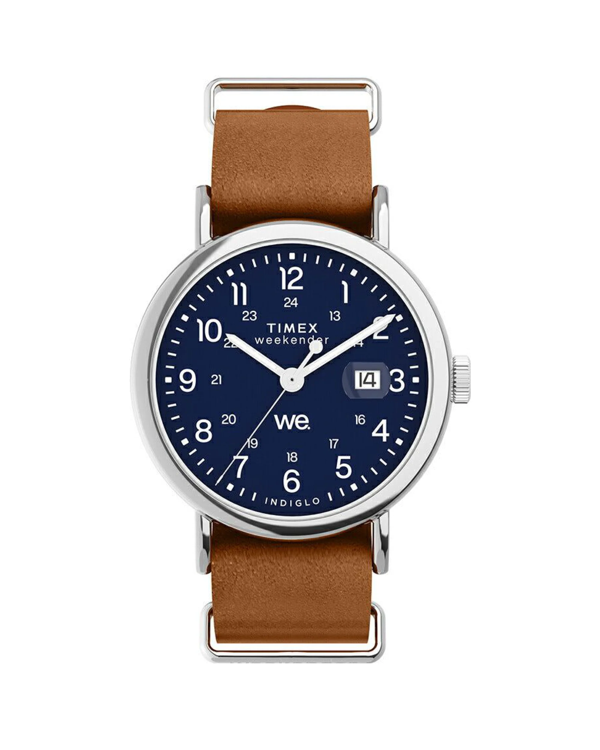 ساعت مچی تایمکس TW2W86800 - تصویر شاخص ساعت مچی مردانه تایمکس مدل TW2W86800 Weekender با صفحه سرمهای و بند چرمی قهوهای