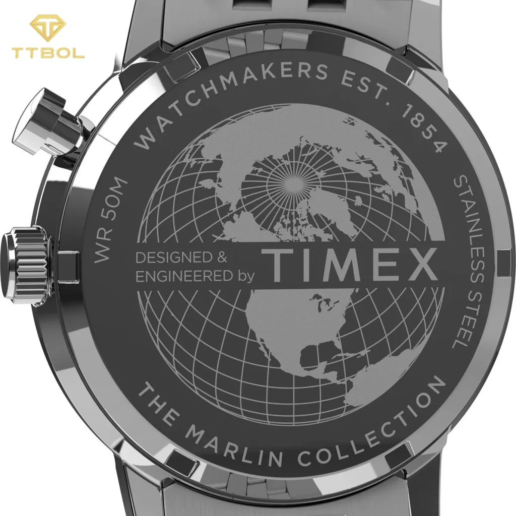 ساعت تایمکس TW2Y09900 Marlin Moon Phase - کلوزآپ صفحه و نمایشگر فاز قمر