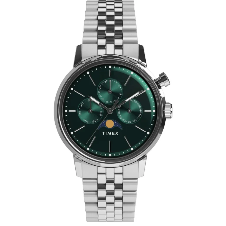ساعت مچی مردانه تایمکس مدل TW2Y09900 Marlin Moon Phase با صفحه سبز و نمایشگر فاز قمر
