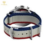 ساعت مچی مردانه تایمکس مدل TW2Y15800 Weekender New England Chronograph با صفحه سفید و بند پارچهای طوسی