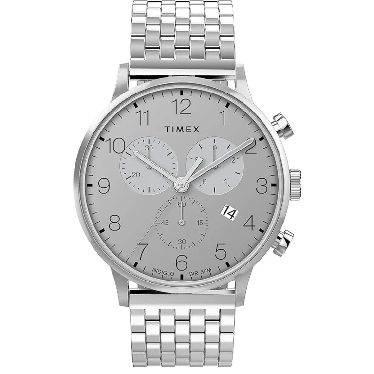 ساعت مچی مردانه تایمکس مدل TWH6Z1810 Waterbury Classic Chronograph با بند و صفحه نقره ای استیل