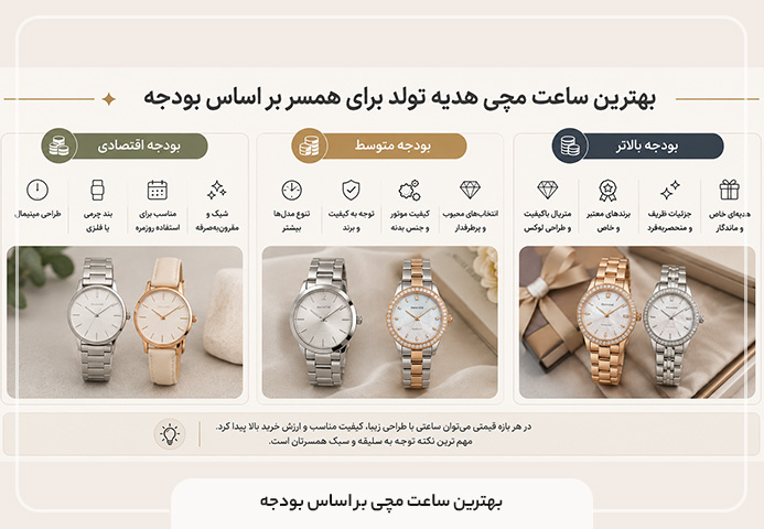 بهترین ساعت مچی هدیه تولد برای همسر بر اساس بودجه