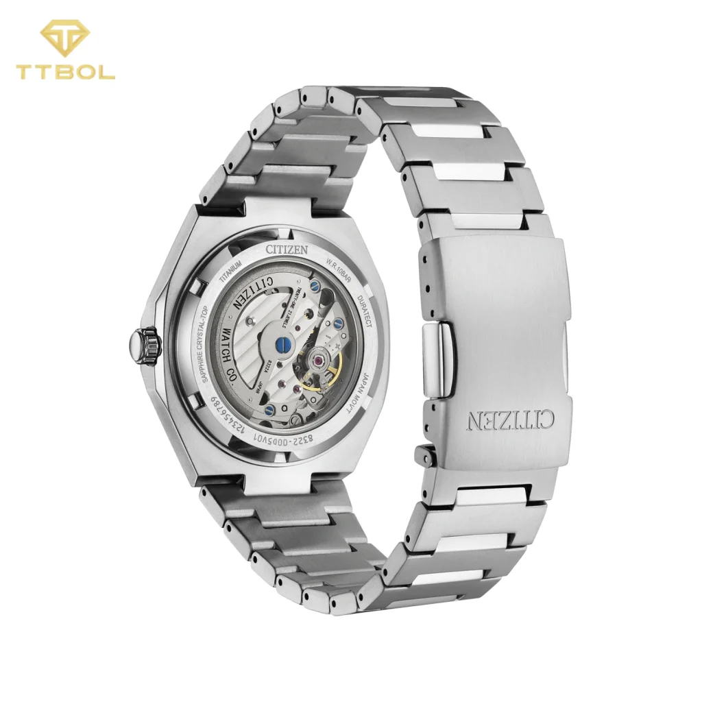ساعت مچی مردانه سیتیزن CITIZEN مدل NK5020-58M — نمای پشت (قاب شیشه‌ای)